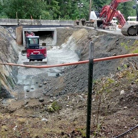 Image of new culvert being installed on Camano Island
