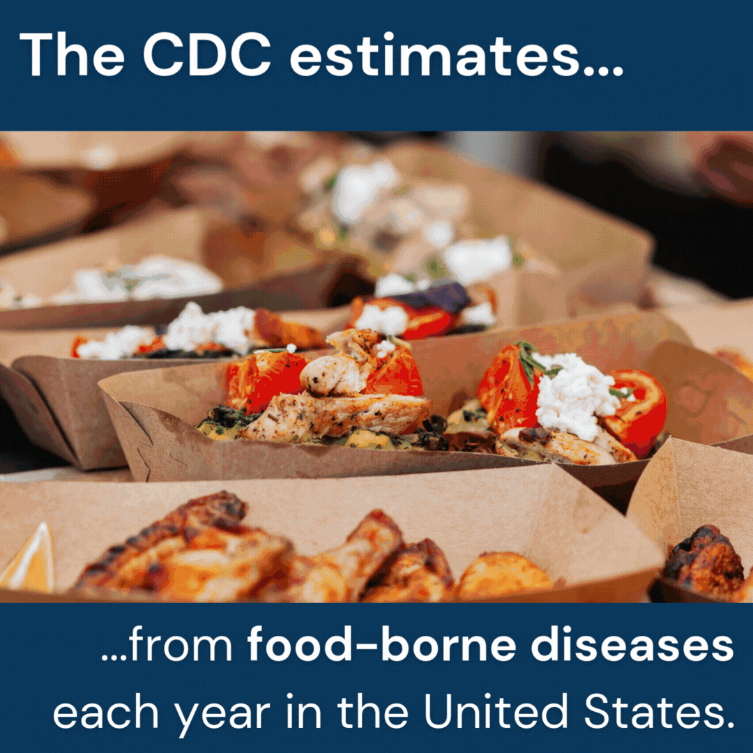 The CDC Estimates 48 million people get sick each year from food borne diseases