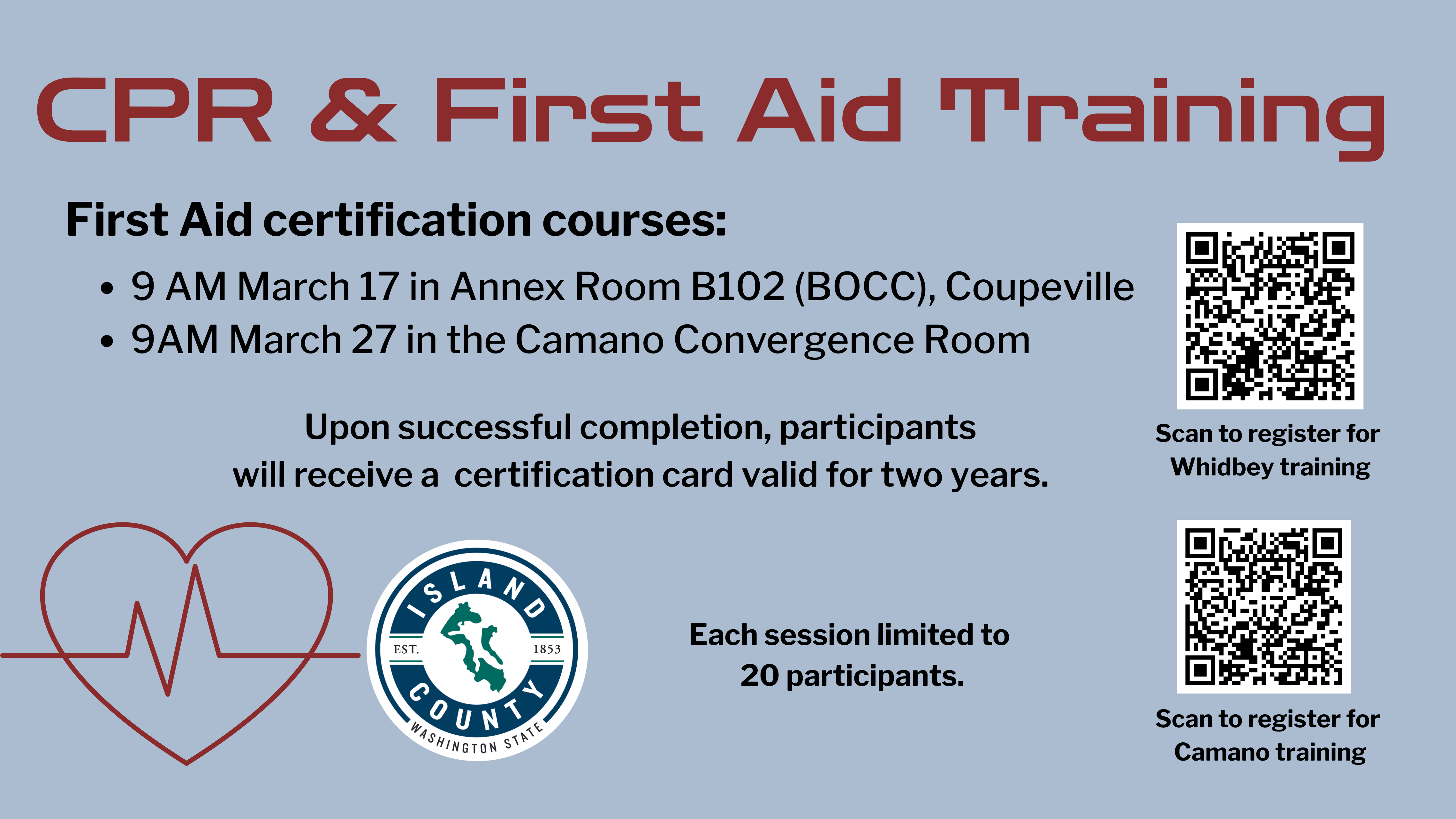 CPR First Aid training announcment