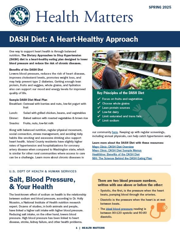 Photo showing the front cover of the April edition of Health Matters, with link